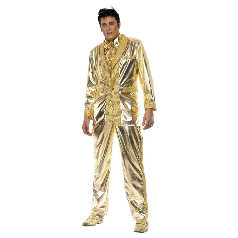 Elvis Presley Mens Shiny Costume / Gold
